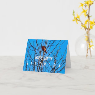 Carte Joyeux anniversaire d'hiver