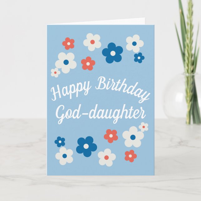 Carte Joyeux anniversaire Dieu fille - Joli Floral (Devant)