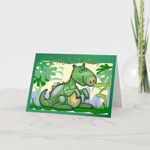 Carte Joyeux anniversaire Dinosaur Card 3e anniversaire