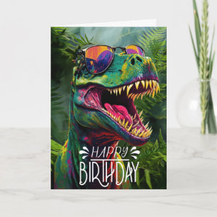Carte Joyeux Anniversaire Dinosaur Jungle Cool Jurassic