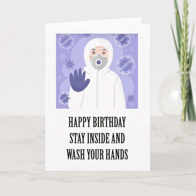 Carte Joyeux Anniversaire d'Isolement Soi-même Drôles de (Devant)