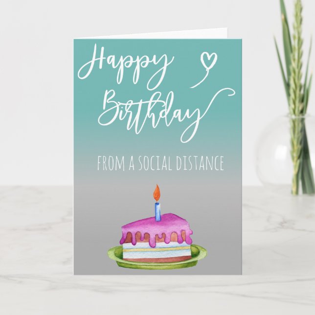 Carte Joyeux Anniversaire Distance Sociale Covid-19 (Devant)
