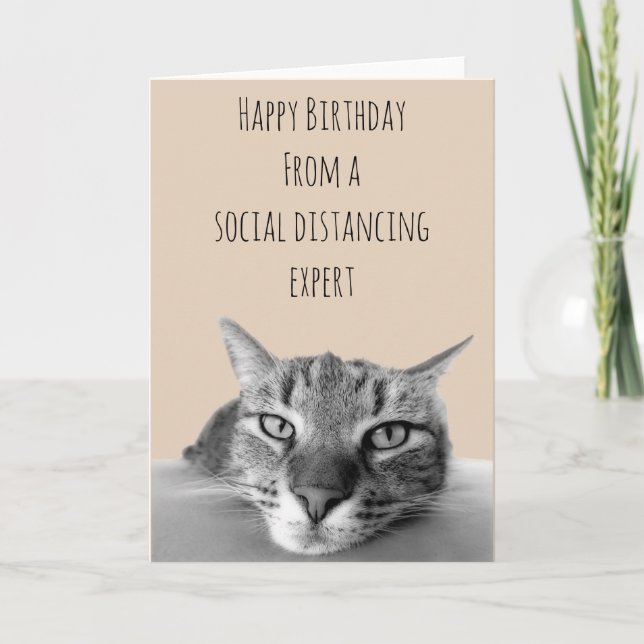 Carte Joyeux anniversaire Distancing Social (Devant)