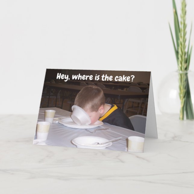 CARTE JOYEUX ANNIVERSAIRE DITES **MANGEZ DU GÂTEAU** (Devant)
