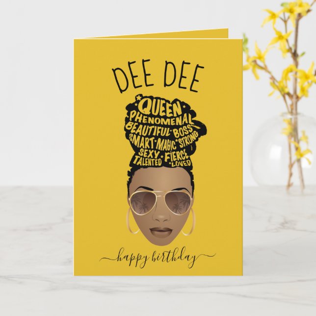 Carte Joyeux anniversaire ! Donner du pouvoir à la femme (Fleur jaune)