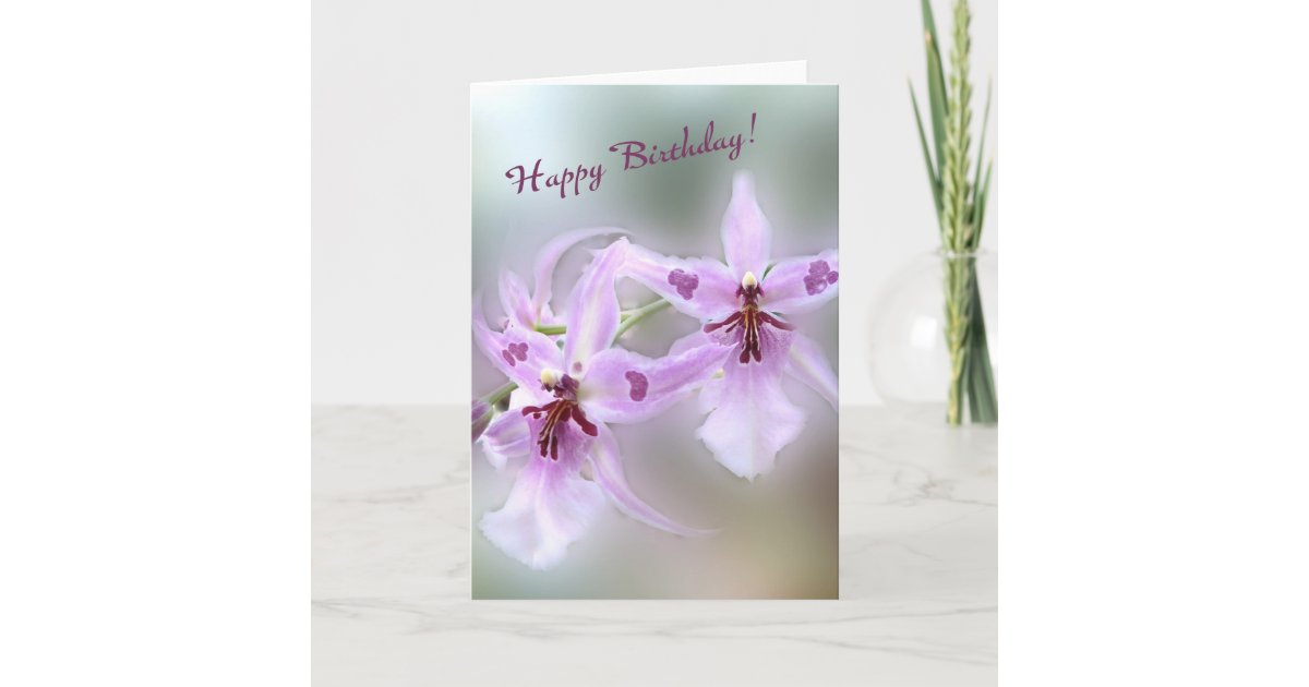 Carte Joyeux Anniversaire D Orchidees Zazzle Fr