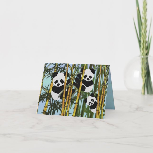 Carte Joyeux anniversaire d'ours panda (Devant)
