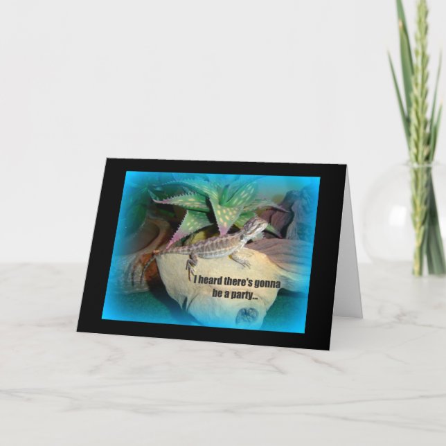 Carte Joyeux Anniversaire Dragon Barbu (Devant)