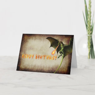 Carte Joyeux Anniversaire Dragon Lover Feu flamme