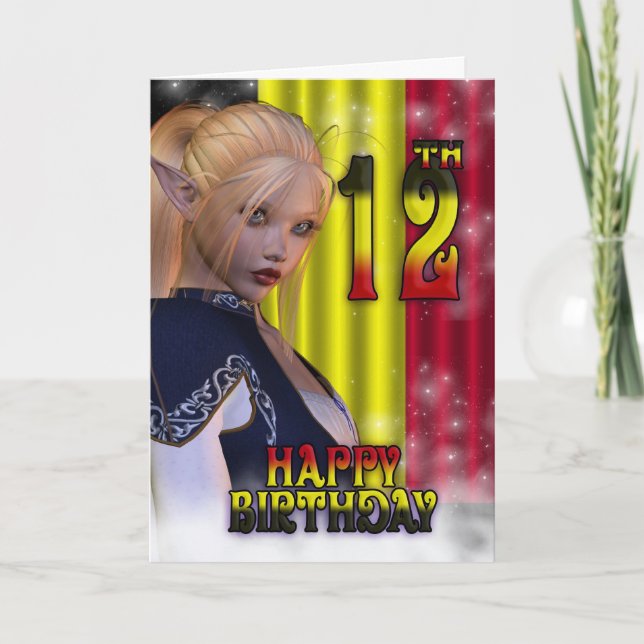 Carte Joyeux anniversaire drapeau belge (Devant)