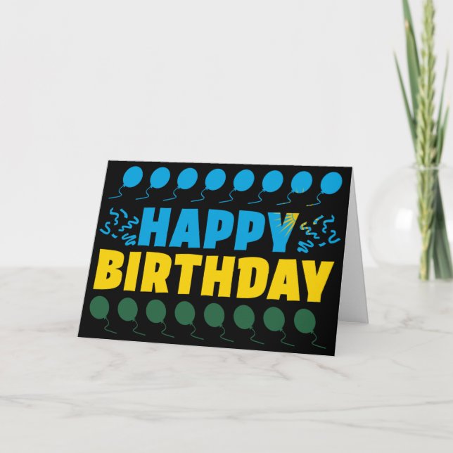Carte Joyeux Anniversaire Drapeau Rwandais (Devant)