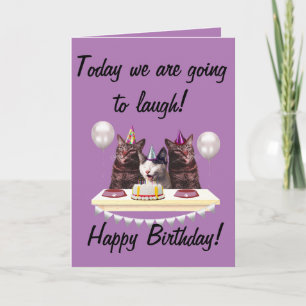 Carte Joyeux anniversaire drôle chats