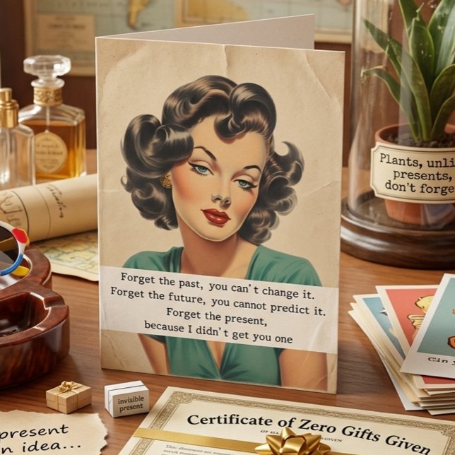 Carte Joyeux Anniversaire Drôle Dire Retro Femme (Créateur téléchargé)