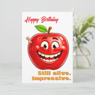 Carte Joyeux Anniversaire Drôle Humour Mignon Pomme