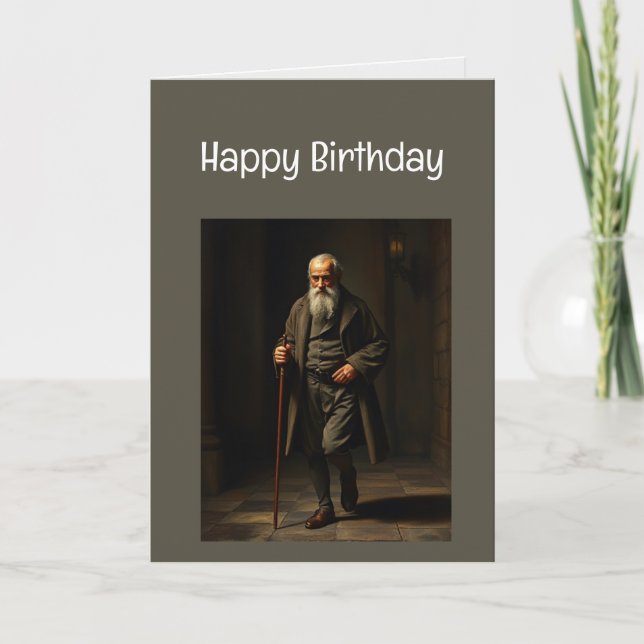 Carte Joyeux Anniversaire Drôle Jeune maintenant Vieux (Devant)