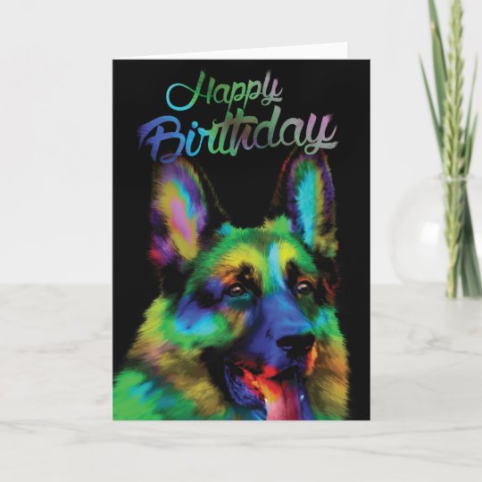 Carte Joyeux Anniversaire Du Berger Allemand Zazzle Fr