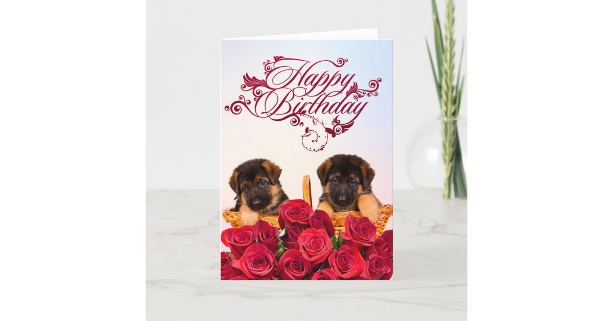 Carte Joyeux Anniversaire Du Berger Allemand Chien Zazzle Fr