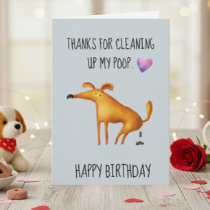 Carte Joyeux Anniversaire Du Chien qui Nettoie mon Caca