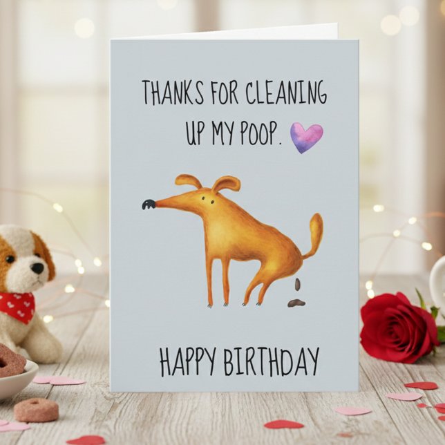 Carte Joyeux Anniversaire Du Chien qui Nettoie mon Caca (Créateur téléchargé)