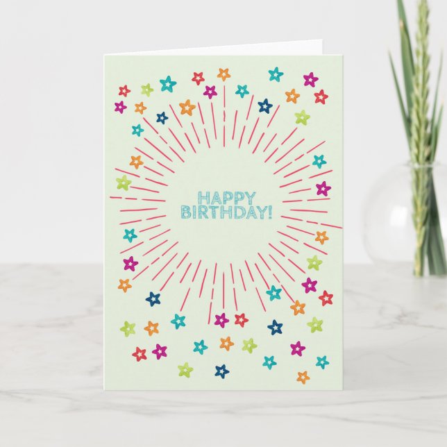 Carte Joyeux anniversaire du Colorful watercolor (Devant)