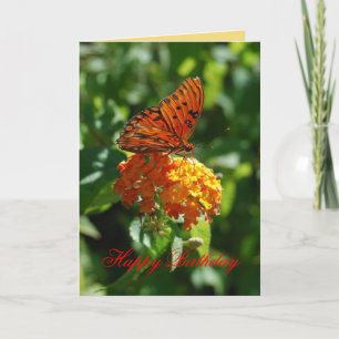 Carte Joyeux Anniversaire du Golfe Fritillaire Papillon,