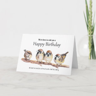 Carte Joyeux Anniversaire du Groupe de Mignons Oiseaux M