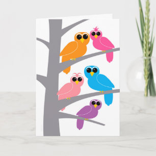 Carte Joyeux anniversaire du hibou de nous pour le