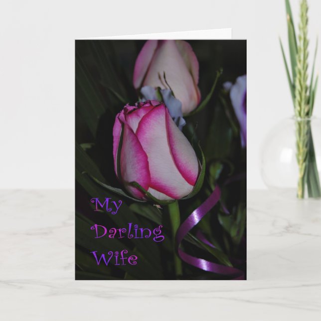 Carte Joyeux anniversaire du mari à la femme voeux d'ann (Devant)