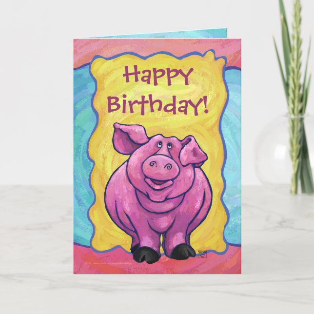 Carte Joyeux Anniversaire du porc (Devant)