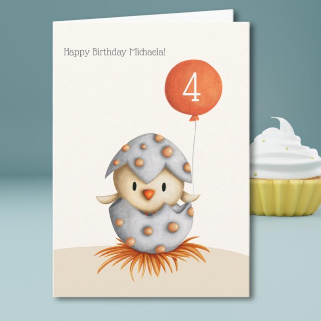 Carte Joyeux Anniversaire d'un Oiseau qui Éclos (Créateur téléchargé)