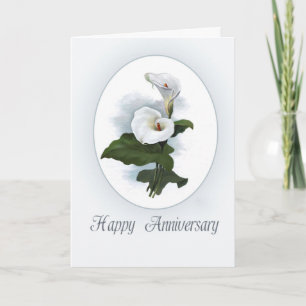 Carte Joyeux Anniversaire, Elégant Blanc Calla Lily