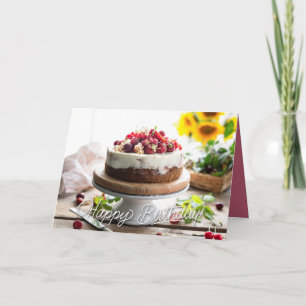 Carte Joyeux Anniversaire Élégant gâteau