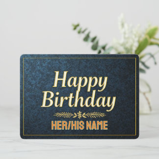 Carte Joyeux Anniversaire Élégant Or