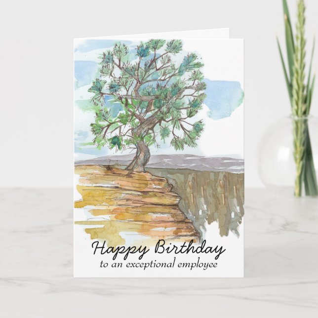 Carte Joyeux Anniversaire Employé Pinyon Pine Tree (Devant)