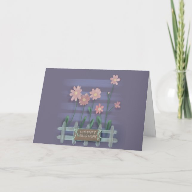 Carte Joyeux Anniversaire en Fleurs (Devant)