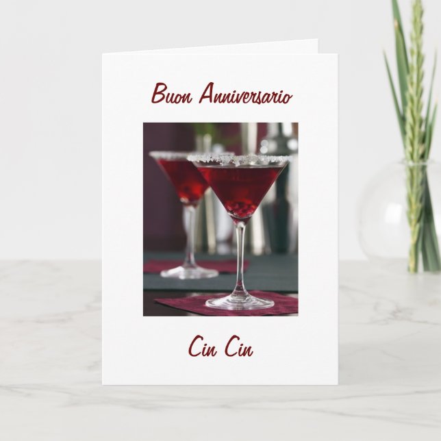 Carte Joyeux anniversaire en italien BUON ANNIVERSARIO (Devant)