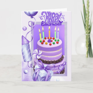 Carte Joyeux anniversaire en Lavender