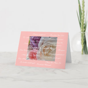 Carte Joyeux anniversaire en many languages