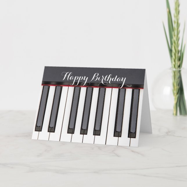 Carte Joyeux anniversaire en noir et blanc (Devant)