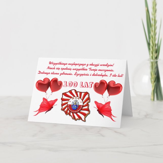 Carte Joyeux anniversaire en polonais (Devant)