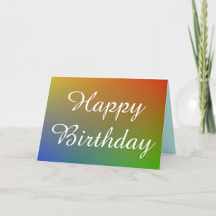 Carte Joyeux anniversaire en texture arc-en-ciel