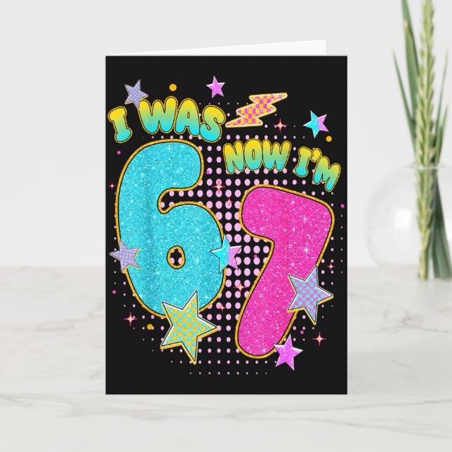 Carte Joyeux Anniversaire Enfants 7 Ans J'avais 6 Ans Ma (Devant)