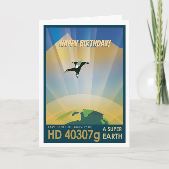 Carte Joyeux Anniversaire Espace Retro Super Earth Zazzle Fr