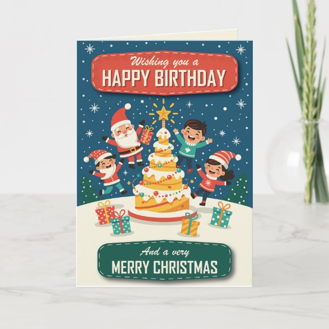 Carte Joyeux anniversaire et joyeël Noel (Devant)
