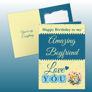 Carte Joyeux anniversaire extraordinaire petit ami oisea