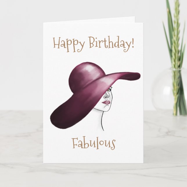 Carte Joyeux anniversaire Fabulous Elegant Woman Dessin (Devant)