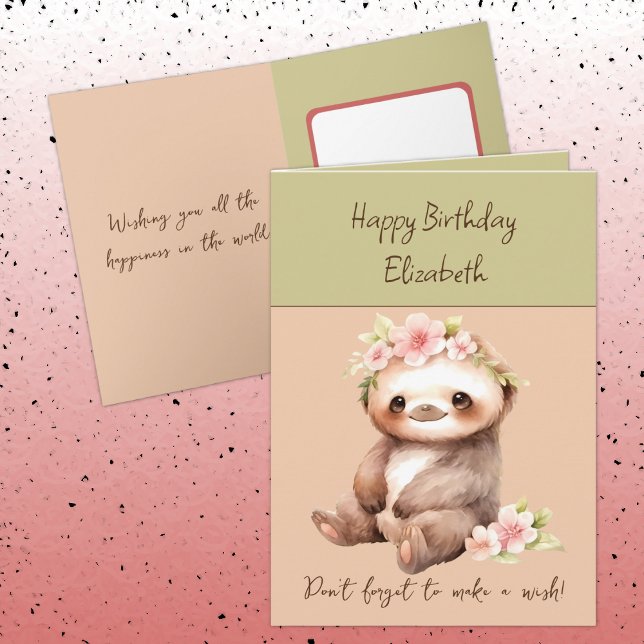 Carte Joyeux anniversaire faire un voeu ajouter le nom v (Créateur téléchargé)