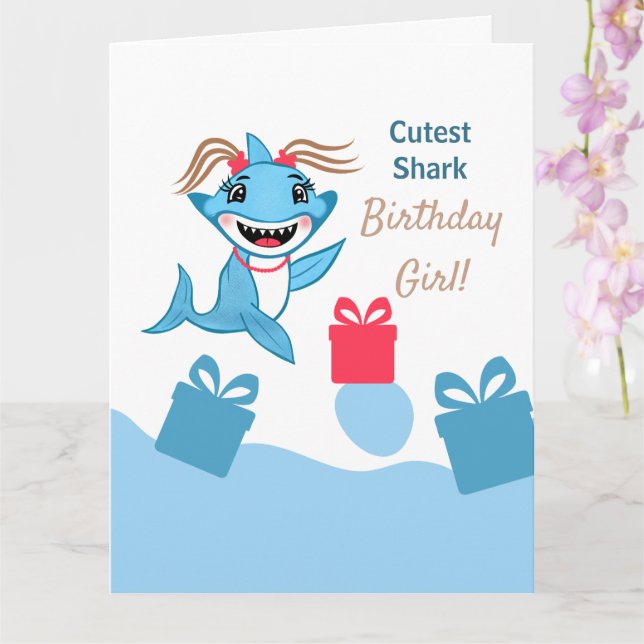 Carte Joyeux Anniversaire Famille Requin (Orchidée)