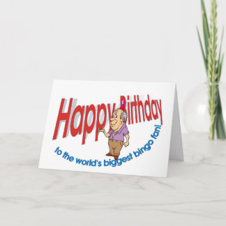 Carte Joyeux anniversaire, fan de bingo-test