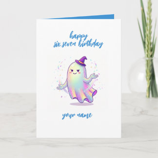 Carte Joyeux Anniversaire Fantôme Holographique Mignon 6